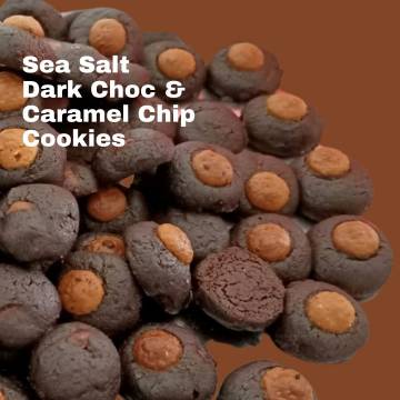 Sea Salt Dark Choc & Caramel Chip Cookies 130g Pack
